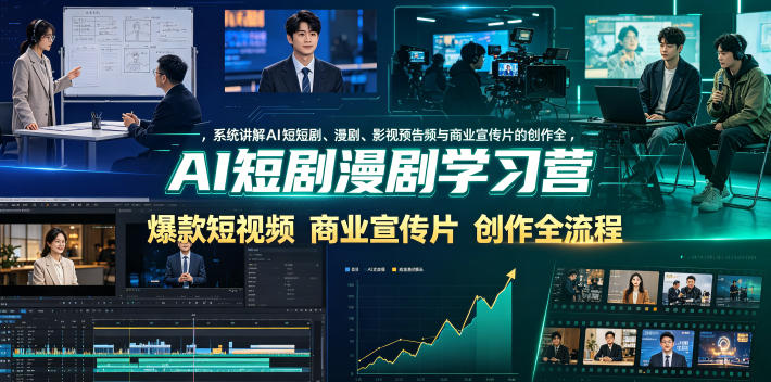 AI短剧漫剧学习营，系统讲解AI短剧、漫剧、影视预告片、爆款短视频与商业宣传片的创作全流程采购|汽车产业|汽车配件|机加工企业家交流社群中心