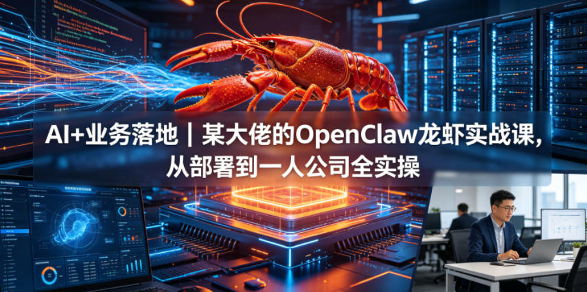 AI+业务落地｜某大佬的OpenClaw小龙虾实战课，从部署到一人公司全实操采购|汽车产业|汽车配件|机加工企业家交流社群中心