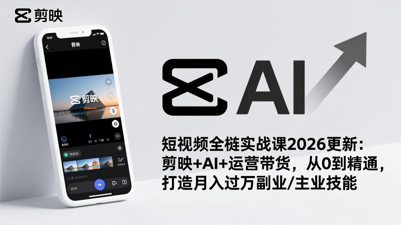 短视频全栈实战课2026更新:剪映+AI+运营带货,从0到精通,打造月入过万副业/主业技能采购|汽车产业|汽车配件|机加工蚂蚁智酷企业交流社群中心