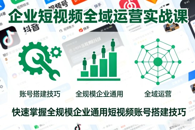 企业短视频全域运营实战课,快速掌握全规模企业通用短视频账号搭建技巧采购|汽车产业|汽车配件|机加工蚂蚁智酷企业交流社群中心