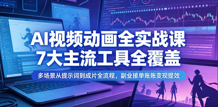 AI视频动画全实战课,7大主流工具全覆盖,多场景从提示词到成片全流程,副业接单账号变现提效采购|汽车产业|汽车配件|机加工企业家交流社群中心