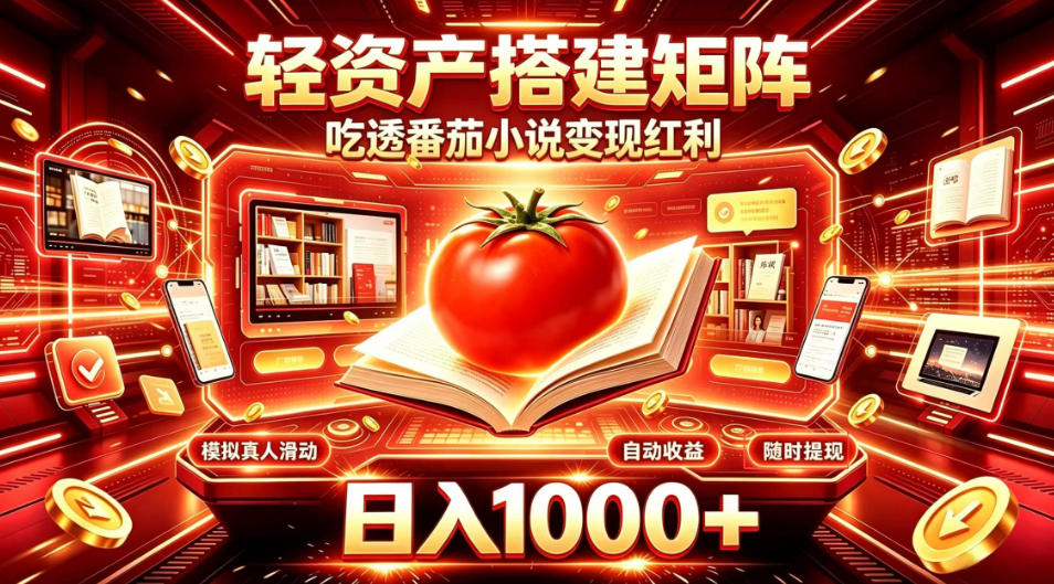 轻资产搭建矩阵,吃透番茄小说变现红利,日入1000+,支持无限矩阵放大【揭秘】采购|汽车产业|汽车配件|机加工企业家交流社群中心