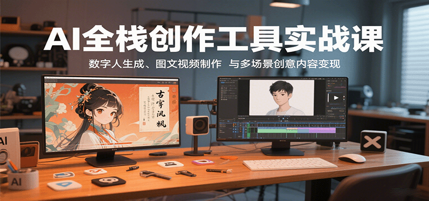 AI全栈创作工具实战课:数字人生成、图文视频制作与多场景创意内容变现采购|汽车产业|汽车配件|机加工蚂蚁智酷企业交流社群中心