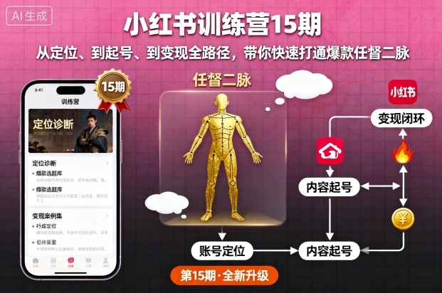 小红书训练营15期,从定位、到起号、到变现全路径,带你快速打通爆款任督二脉采购|汽车产业|汽车配件|机加工蚂蚁智酷企业交流社群中心