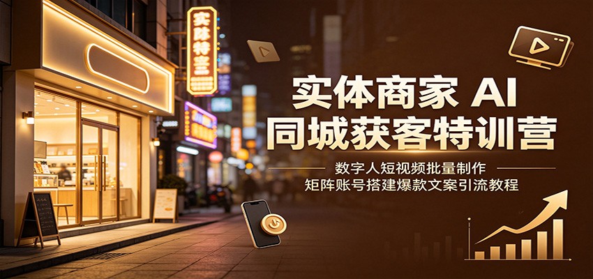 实体商家AI同城获客特训营:数字人短视频批量制作,矩阵账号搭建爆款文案引流教程采购|汽车产业|汽车配件|机加工企业家交流社群中心