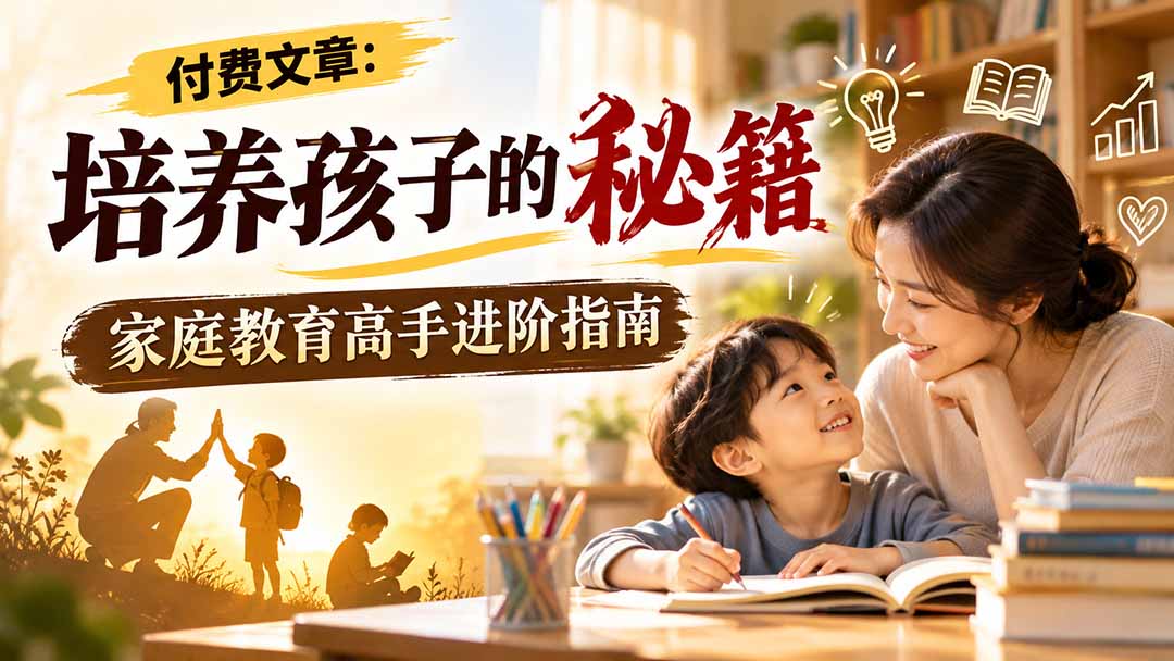 付费文章:培养孩子的秘籍,家庭教育高手进阶指南采购|汽车产业|汽车配件|机加工企业家交流社群中心