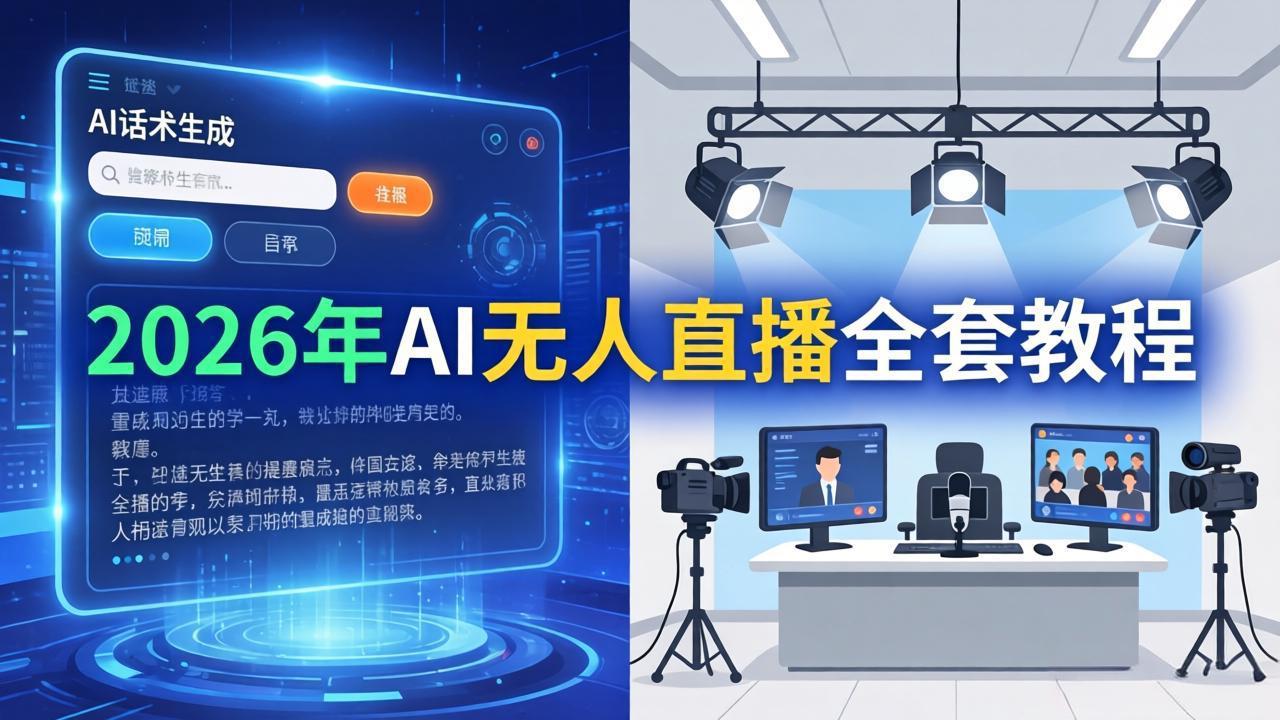 2026年AI无人直播全套教程：OBS安装+软件配置+直播间搭建+话术生成+一键开播实操采购|汽车产业|汽车配件|机加工企业家交流社群中心