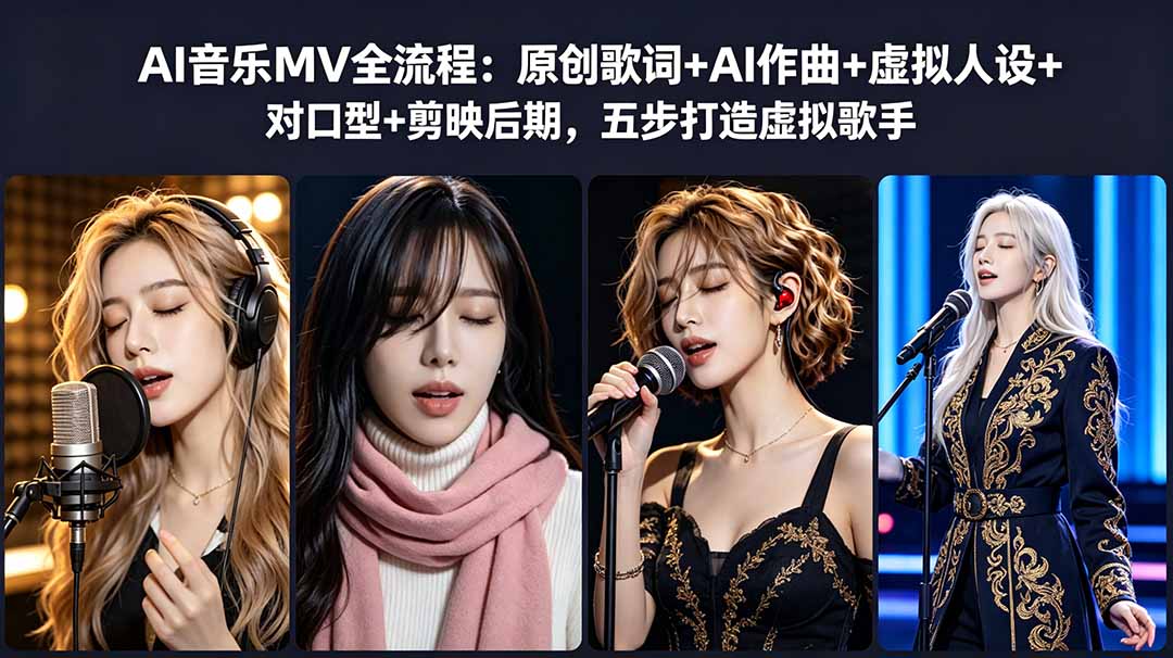 AI音乐MV全流程：原创歌词+AI作曲+虚拟人设+对口型+剪映后期，五步打造虚拟歌手采购|汽车产业|汽车配件|机加工企业家交流社群中心