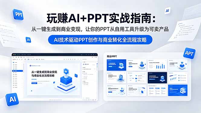玩赚AI+PPT实战指南-更新5月13：从一键生成到商业变现，让你的PPT从自用工具升级为可卖产品采购|汽车产业|汽车配件|机加工企业家交流社群中心