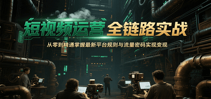 短视频运营全链路实战，从零到精通掌握最新平台规则与流量密码实现变现采购|汽车产业|汽车配件|机加工蚂蚁智酷企业交流社群中心