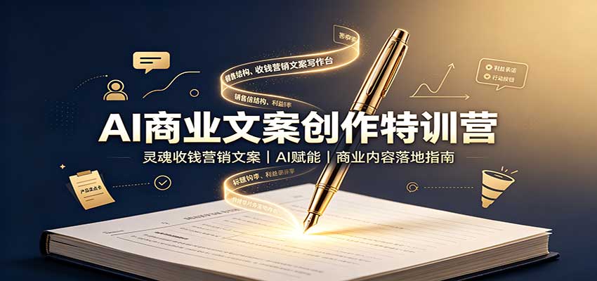 AI商业文案创作特训营：灵魂收钱营销文案，AI赋能，商业内容落地指南采购|汽车产业|汽车配件|机加工企业家交流社群中心