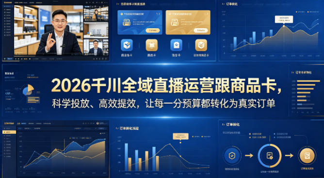 2026千川全域直播运营跟商品卡，科学投放、高效提效，让每一分预算都转化为真实订单采购|汽车产业|汽车配件|机加工企业家交流社群中心