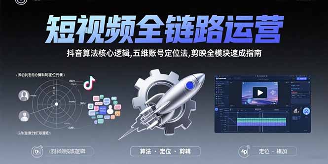 短视频全链路运营:抖音算法核心逻辑,五维账号定位法,剪映全模块速成指南采购|汽车产业|汽车配件|机加工蚂蚁智酷企业交流社群中心