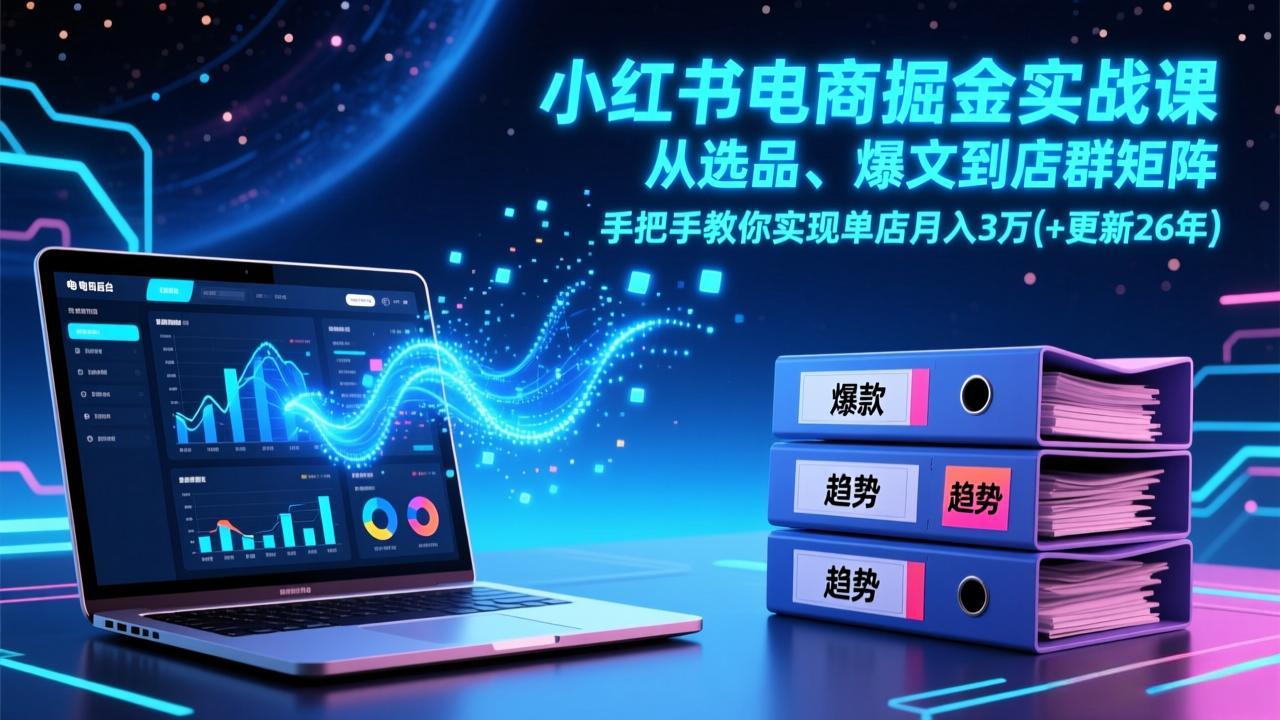 小红书电商掘金实战课，从选品、爆文到店群矩阵，手把手教你实现单店月入3万+(更新26年采购|汽车产业|汽车配件|机加工蚂蚁智酷企业交流社群中心