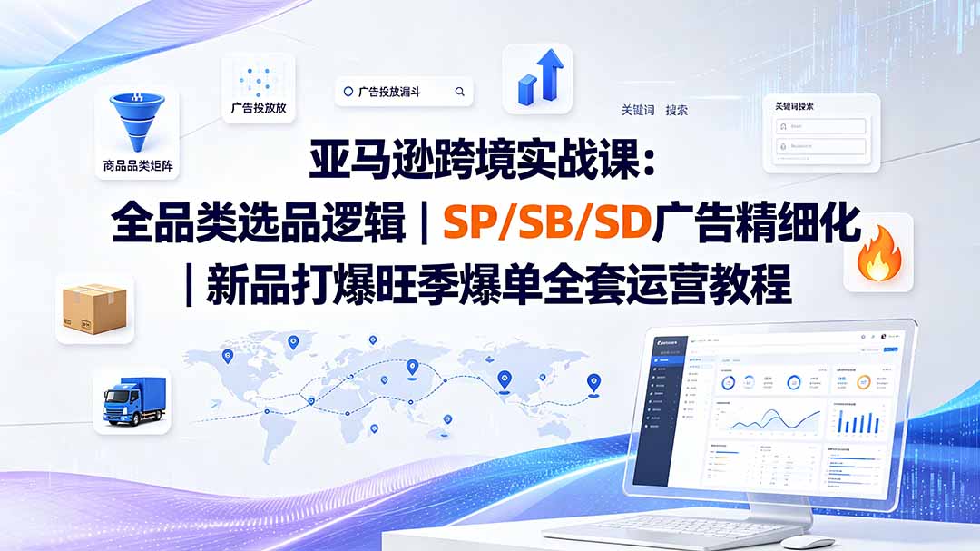 亚马逊跨境实战课-更新8月：全品类选品逻辑｜SP/SB/SD广告精细化｜新品打爆旺季爆单全套运营教程采购|汽车产业|汽车配件|机加工企业家交流社群中心