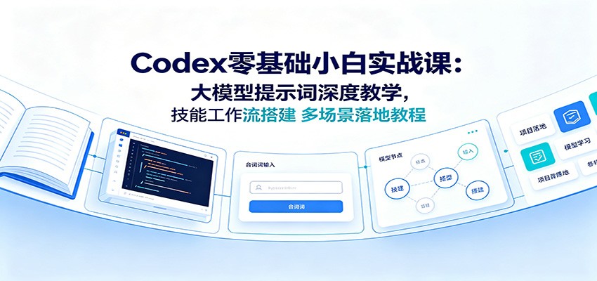 Codex零基础小白实战课:大模型提示词深度教学,技能工作流搭建多场景落地教程采购|汽车产业|汽车配件|机加工企业家交流社群中心