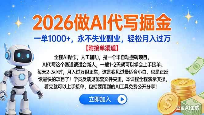 2026做AI代写掘金，一单1000+，永不失业副业，轻松月入过万采购|汽车产业|汽车配件|机加工蚂蚁智酷企业交流社群中心