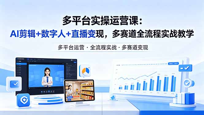 某团队多平台实操运营课-更新26年4月20：AI剪辑+数字人+直播变现，多赛道全流程实战教学采购|汽车产业|汽车配件|机加工企业家交流社群中心
