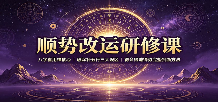 顺势改运研修课：八字喜用神核心，破除补五行三大误区，得令得地得势完整判断方法采购|汽车产业|汽车配件|机加工企业家交流社群中心