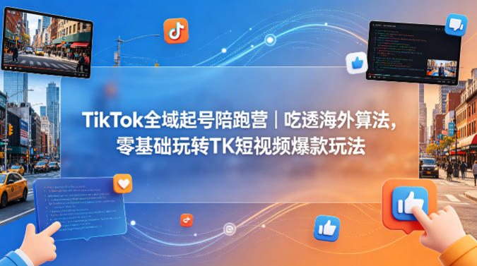TikTok全域起号陪跑营｜吃透海外算法，零基础玩转TK短视频爆款玩法采购|汽车产业|汽车配件|机加工企业家交流社群中心