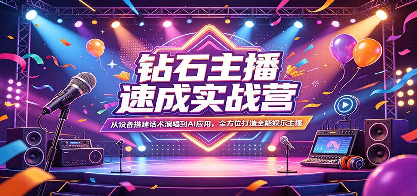 钻石主播速成实战营:从设备搭建话术演唱到AI应用,全方位打造全能娱乐主播采购|汽车产业|汽车配件|机加工企业家交流社群中心