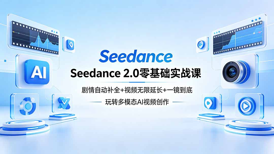 Seedance 2.0零基础实战课：剧情自动补全+视频无限延长+一镜到底：玩转多模态AI视频创作采购|汽车产业|汽车配件|机加工企业家交流社群中心