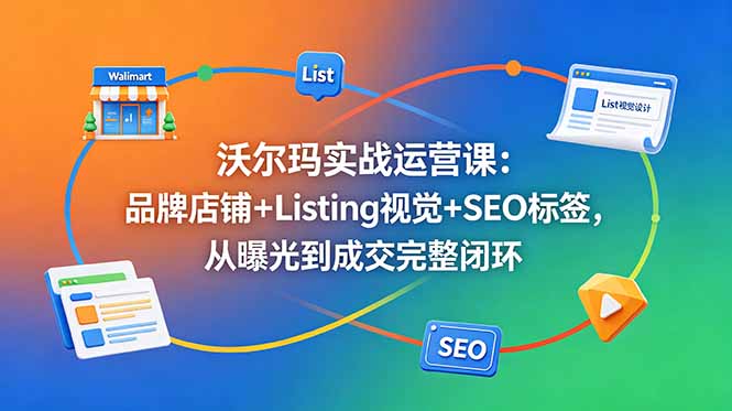 沃尔玛实战运营课：品牌店铺+Listing视觉+SEO标签，从曝光到成交完整闭环采购|汽车产业|汽车配件|机加工企业家交流社群中心