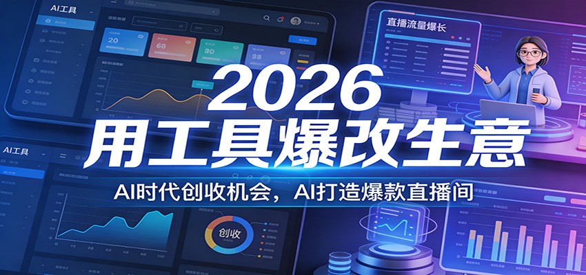 2026用工具爆改生意，AI时代创收机会，AI打造爆款直播间采购|汽车产业|汽车配件|机加工蚂蚁智酷企业交流社群中心