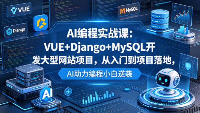 AI编程实战课：VUE+Django+MySQL开发大型网站项目，从入门到项目落地，AI助力编程小白逆袭采购|汽车产业|汽车配件|机加工企业家交流社群中心
