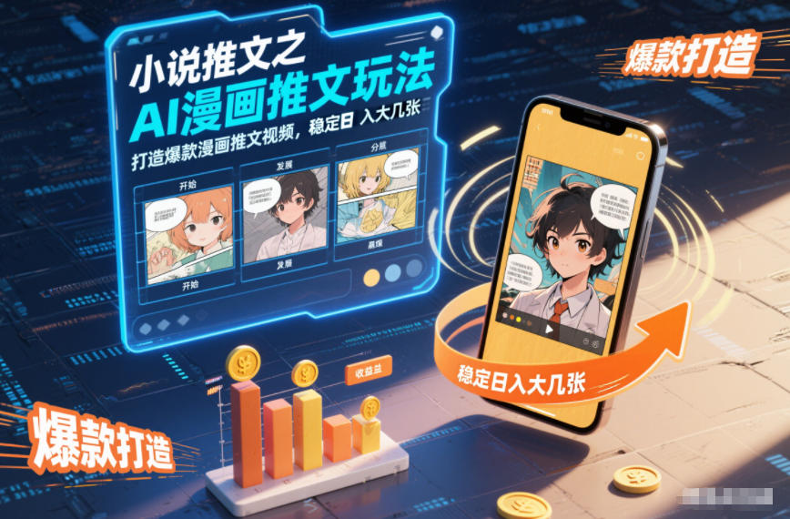 小说推文之AI漫画推文玩法，打造爆款漫画推文视频，稳定日入大几张采购|汽车产业|汽车配件|机加工蚂蚁智酷企业交流社群中心