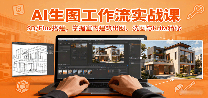 AI生图工作流实战课:SD/Flux搭建,掌握室内建筑出图、洗图与Krita精修采购|汽车产业|汽车配件|机加工蚂蚁智酷企业交流社群中心