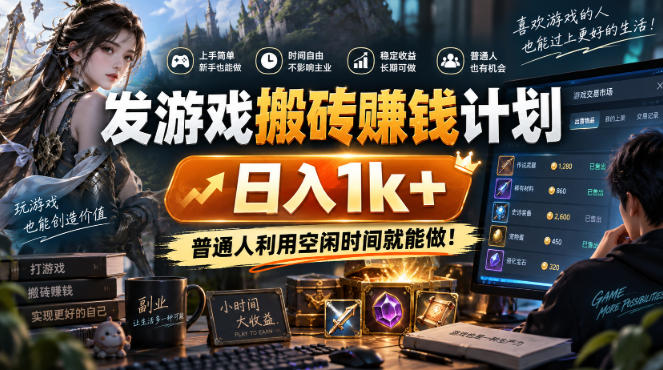发游戏搬砖賺钱计划，日入1k+，普通人利用空闲时间就能做！【揭秘】采购|汽车产业|汽车配件|机加工企业家交流社群中心