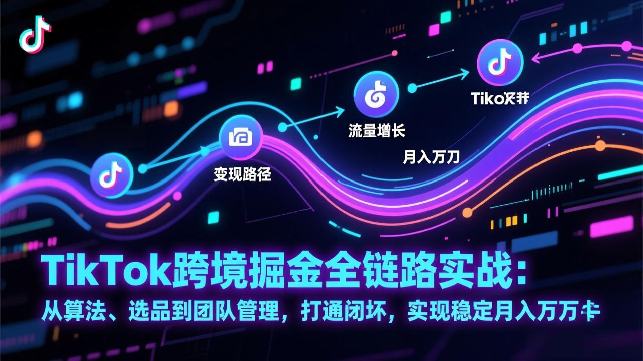 TikTok跨境掘金全链路实战：从算法、选品到团队管理，打通闭环，实现稳定月入万刀采购|汽车产业|汽车配件|机加工蚂蚁智酷企业交流社群中心