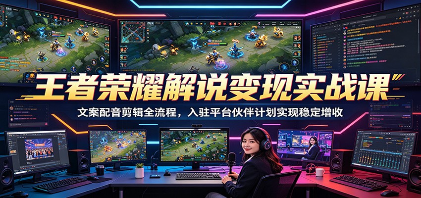王者荣耀解说变现实战课:文案配音剪辑全流程,入驻平台伙伴计划实现稳定增收采购|汽车产业|汽车配件|机加工企业家交流社群中心