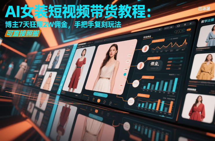 AI女装短视频带货教程：博主7天狂賺2W佣金，手把手复刻玩法，可直接照搬采购|汽车产业|汽车配件|机加工蚂蚁智酷企业交流社群中心