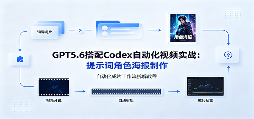GPT5.6搭配Codex自动化视频实战:提示词角色海报制作,自动化成片工作流拆解教程采购|汽车产业|汽车配件|机加工企业家交流社群中心