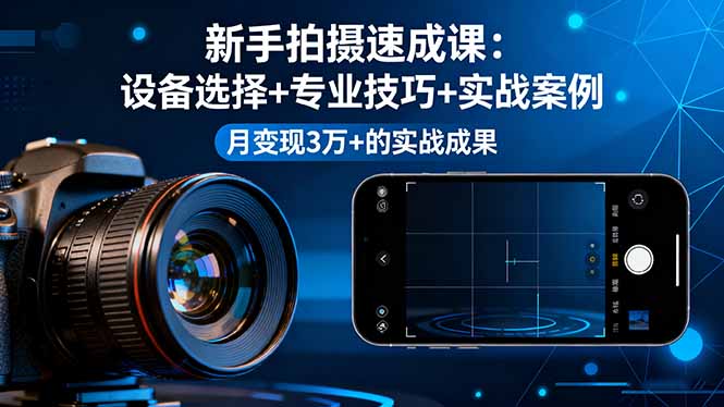 新手拍摄速成课,设备选择+专业技巧+实战案例,月变现3万+的实战成果采购|汽车产业|汽车配件|机加工蚂蚁智酷企业交流社群中心