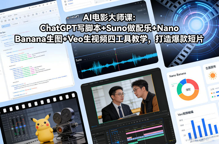 AI电影大师课:ChatGPT写脚本+Suno做配乐+Nano Banana生图+Veo生视频,打造爆款短片采购|汽车产业|汽车配件|机加工蚂蚁智酷企业交流社群中心