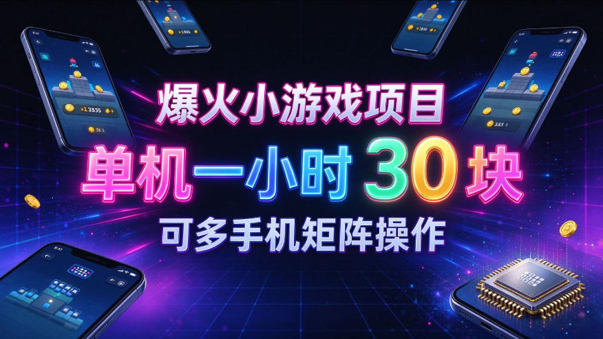 爆火小游戏撸金项目，实测单机一小时30+，可多手机矩阵操作，新手看完一遍就能上手【揭秘】采购|汽车产业|汽车配件|机加工企业家交流社群中心
