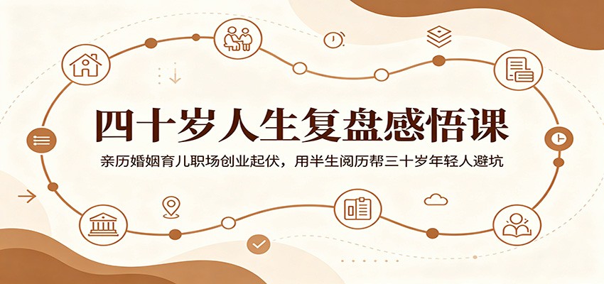 四十岁人生复盘感悟课：亲历婚姻育儿职场创业起伏，用半生阅历帮三十岁年轻人避坑采购|汽车产业|汽车配件|机加工企业家交流社群中心