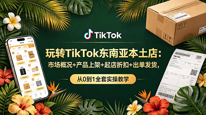 玩转TikTok东南亚本土店：市场概况+产品上架+起店折扣+出单发货，从0到1全套实操教学采购|汽车产业|汽车配件|机加工企业家交流社群中心