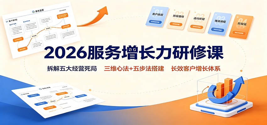 2026服务增长力研修课：拆解五大经营死局，三维心法+五步法搭建长效客户增长体系采购|汽车产业|汽车配件|机加工企业家交流社群中心