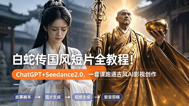 白蛇传-国风短片全教程！ChatGPT+Seedance2.0，一套课跑通古风AI影视创作采购|汽车产业|汽车配件|机加工企业家交流社群中心