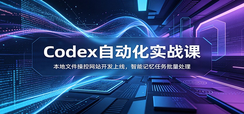Codex自动化实战课：本地文件操控网站开发上线，智能记忆任务批量处理采购|汽车产业|汽车配件|机加工企业家交流社群中心