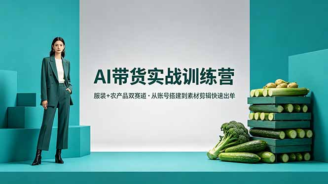 AI带货实战训练营，服装+农产品双赛道，从账号搭建到素材剪辑快速出单采购|汽车产业|汽车配件|机加工企业家交流社群中心