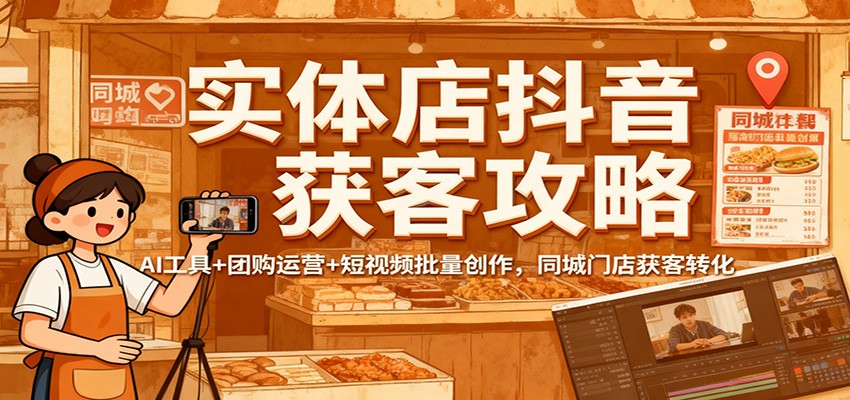 实体店抖音获客攻略:AI工具+团购运营+短视频批量创作,同城门店获客转化采购|汽车产业|汽车配件|机加工蚂蚁智酷企业交流社群中心