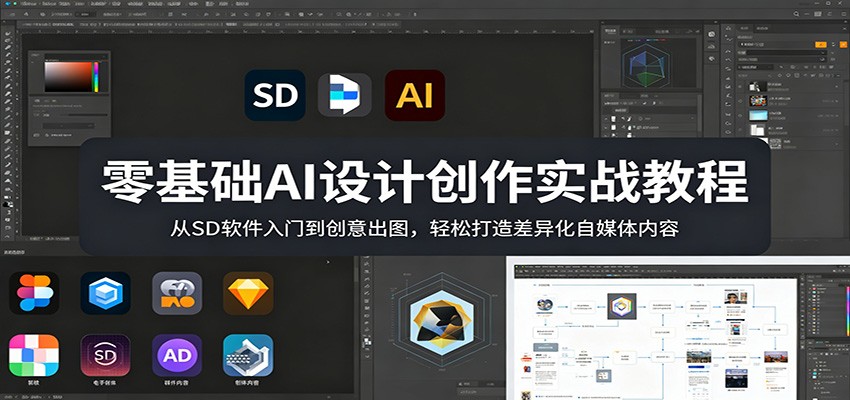 零基础AI设计创作实战教程：从SD软件入门到创意出图，轻松打造差异化自媒体内容采购|汽车产业|汽车配件|机加工企业家交流社群中心