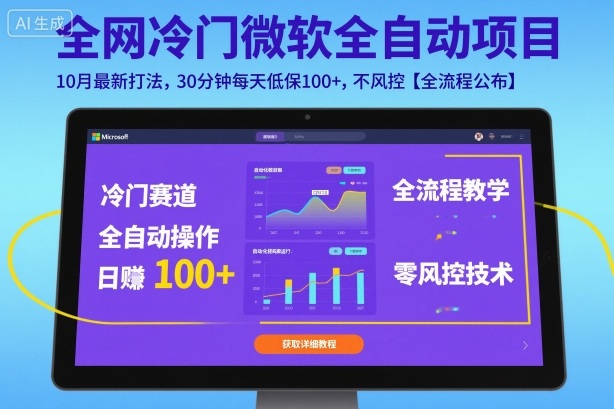 全网冷门微软全自动挂G项目,10月最新打法,30分钟每天低保100+,不风控【全流程公布】【揭秘】采购|汽车产业|汽车配件|机加工蚂蚁智酷企业交流社群中心