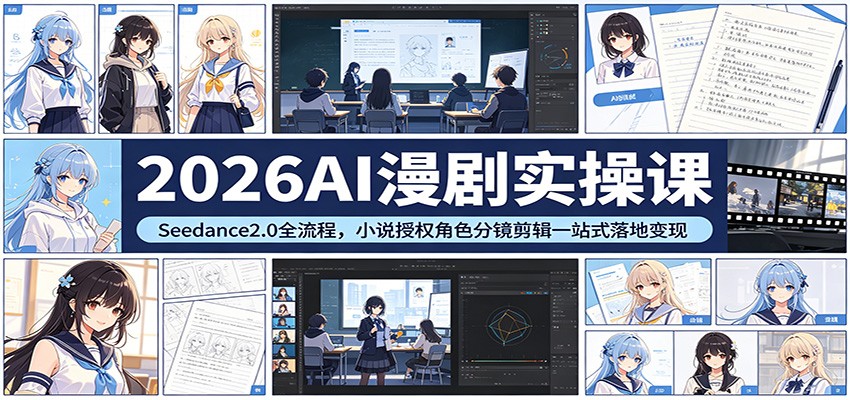 2026AI漫剧实操课：Seedance2.0全流程，小说授权角色分镜剪辑一站式落地变现采购|汽车产业|汽车配件|机加工企业家交流社群中心