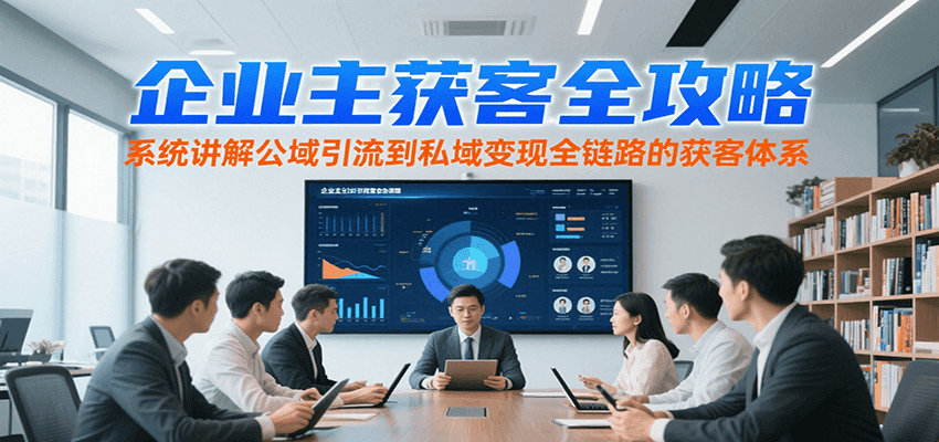 企业主获客全攻略，系统讲解公域引流到私域变现全链路的获客体系采购|汽车产业|汽车配件|机加工蚂蚁智酷企业交流社群中心